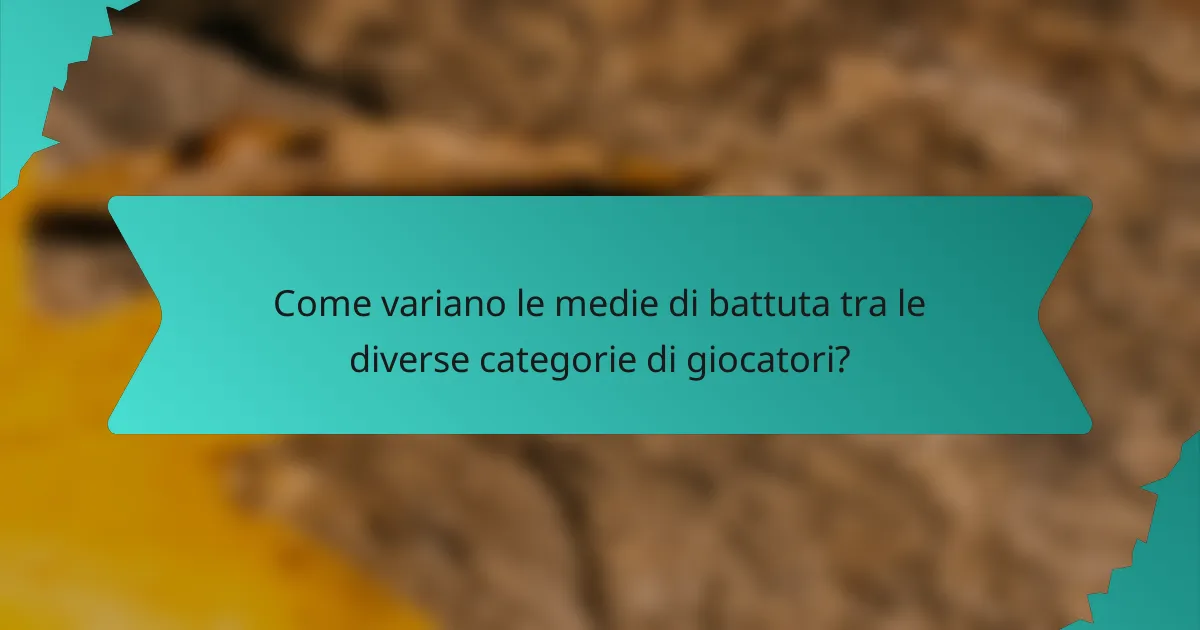Come variano le medie di battuta tra le diverse categorie di giocatori?