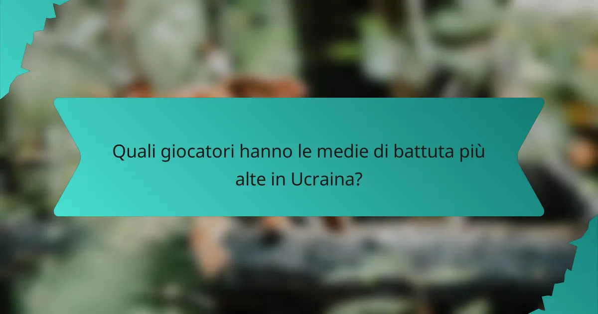 Quali giocatori hanno le medie di battuta più alte in Ucraina?